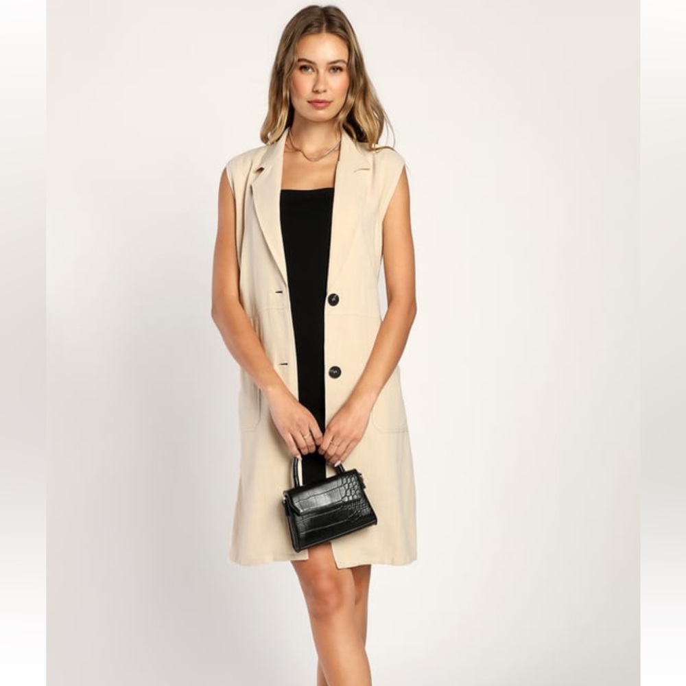 NWT collared linen blend dress